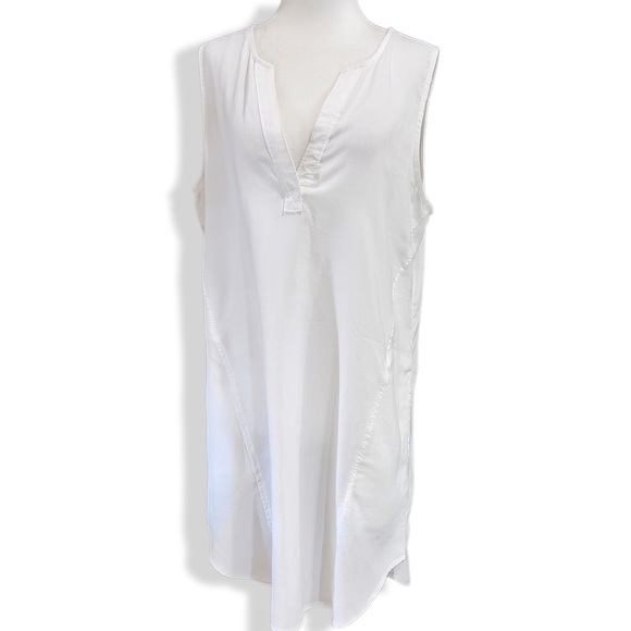 ANTHROPOLOGIE CLOTH & STONE‎ High-Low White Denim Mini Dress - Picture 5 of 12